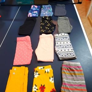 Toddler Girls Leggings 12 pairs Assorted Size 4T & 5T